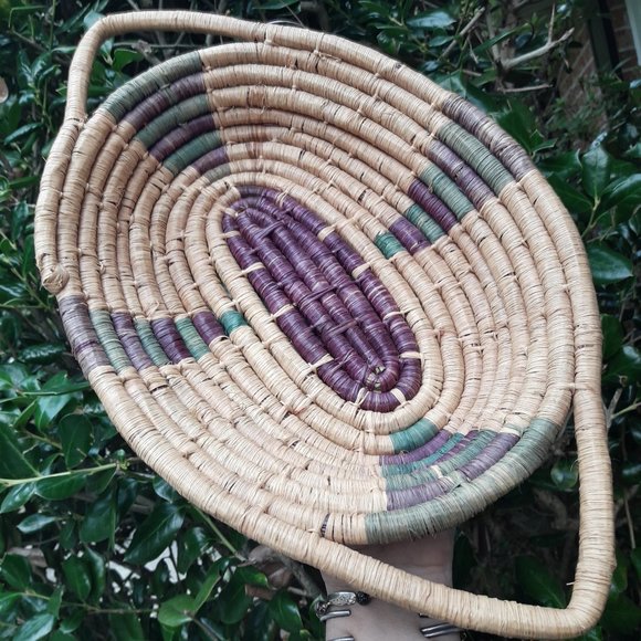 Woven Basket Natural Jute Straw or Wicker Colorful - Picture 1 of 16